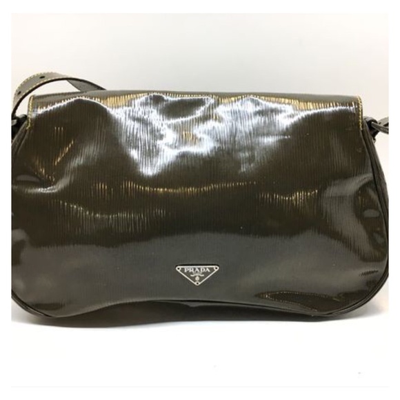 Prada Handbags - Prada Large Patent Leather Crossbody/Shoulder Bag